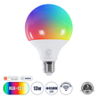 GLOBOSTAR® SMARTME 60491 Λάμπα E27 G95 Smart Home WiFi με Λειτουργία μέσω Tuya APP LED 13W 1300lm 260° AC 220-240V IP20 Πολύχρωμο RGBW+WW Dimmable - Bridgelux Chip - Μ9.5 x Π9.5 x Υ13.5cm - 3 Χρόνια Εγγύηση