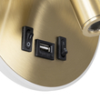 GLOBOSTAR® LADY-R 60940 Μοντέρνο Φωτιστικό Τοίχου - Απλίκα Ξενοδοχείου Reading Light με Φορτιστή USB 3A LED 6W 600lm 36° & 360° AC 220-240V IP20 Φυσικό Λευκό 4500K - Bridgelux COB Chip & TÜV SÜD Driver - Χρυσό Βούρτσας - Μ15 x Π15 x Υ17cm - 3 Χρόνια Εγγύηση