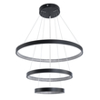 GLOBOSTAR® DIAMOND TRIO 61523-DECO Μοντέρνο Κρεμαστό Φωτιστικό Οροφής LED 100W 11200lm 360° AC 220-240V IP20 Ρυθμιζόμενο Λευκό CCT με Χειριστήριο από 2700K έως 6000K Dimmable - Lumileds SMD Chip - Μαύρο Ματ - Μ90 x Π90 x Υ90cm - 3 Χρόνια Εγγύηση