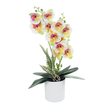 GloboStar® Artificial Garden WHITE - FUCHSIA ORCHID 21078 Διακοσμητικό Φυτό Λευκή - Φούξια Ορχιδέα Υ45cm