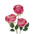GloboStar® Artificial Garden HOT PINK ROSE BRANCH 21139 Τεχνητό Διακοσμητικό Κλαδί έντονο Ροζ Τριαντάφυλλο Y70cm