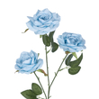 GloboStar® Artificial Garden SKY BLUE CLIMBING ROSE BRANCH 21191 Τεχνητό Διακοσμητικό Κλαδί Τριαντάφυλλο Ξεθωριασμένο Γαλάζιο Y66cm