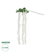 GloboStar® Artificial Garden WHITE WISTERIA FLOWER BRANCH 21516 Τεχνητό Διακοσμητικό κλαδί Βιστέρια Λευκό Φ45 x Υ164cm