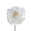 GloboStar® 09077 Τεχνητό Φυτό Διακοσμητικό Τριαντάφυλλο Λευκό M8cm x Υ20cm Π8cm