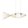 GLOBOSTAR® FISH 01927 Boho Κρεμαστό Φωτιστικό Οροφής με Ντουί 2 x E27 AC 220-240V IP20 - Μπεζ - Μ130 x Π42 x Υ42cm