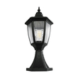 GloboStar® ENGLAND 202-0009 Vintage Επιδαπέδιο Φωτιστικό Φαναράκι Μονόφωτο 1 x E27 IP44 Μαύρο & Διάφανο Πλαστικό - Μ20 x Π20 x Υ45cm