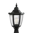 GloboStar® ENGLAND 202-0009 Vintage Επιδαπέδιο Φωτιστικό Φαναράκι Μονόφωτο 1 x E27 IP44 Μαύρο & Διάφανο Πλαστικό - Μ20 x Π20 x Υ45cm