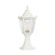 GloboStar® ENGLAND 202-0010 Vintage Επιδαπέδιο Φωτιστικό Φαναράκι Μονόφωτο 1 x E27 IP44 Λευκό & Διάφανο Πλαστικό - Μ20 x Π20 x Υ45cm