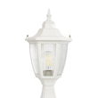 GloboStar® ENGLAND 202-0010 Vintage Επιδαπέδιο Φωτιστικό Φαναράκι Μονόφωτο 1 x E27 IP44 Λευκό & Διάφανο Πλαστικό - Μ20 x Π20 x Υ45cm