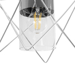 GLOBOSTAR® PLEX 202-0038 Μοντέρνο Κρεμαστό Φωτιστικό Οροφής με Ντουί 1 x E27 AC 220-240V IP20 - Ασημί & Διάφανο - Μ25 x Π25 x Υ23cm