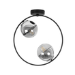 GLOBOSTAR® CITY 202-0040 Μοντέρνο Φωτιστικό Οροφής με Ντουί 2 x E27 AC 220-240V IP20 - Διάφανο & Μαύρο - Μ45 x Π15 x Υ55cm