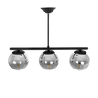GLOBOSTAR® CITY 202-0043 Μοντέρνο Φωτιστικό Οροφής με Ντουί 3 x E27 AC 220-240V IP20 - Μαύρο & Μαύρο Φιμέ - Μ55 x Π15 x Υ43cm