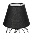 GloboStar® SHAPE 202-0057 Μοντέρνο Eπιτραπέζιο Φωτιστικό Πορτατίφ Μονόφωτο 1 x E27 IP20 Μαύρο Μέταλλο με Μαύρο Ύφασμα - Μ16 x Π16 x Υ30cm