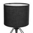 GloboStar® SHAPE 202-0059 Μοντέρνο Eπιτραπέζιο Φωτιστικό Πορτατίφ Μονόφωτο 1 x E27 IP20 Μαύρο Μέταλλο με Μαύρο Ύφασμα - Μ16 x Π16 x Υ30cm
