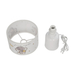 GloboStar® ELEPHANT 204-0025 Παιδικό Eπιτραπέζιο Φωτιστικό Πορτατίφ Μονόφωτο 1 x E27 IP20 Πολύχρωμο Ύφασμα με Λευκό Πλαστικό - Μ24 x Π24 x Υ32cm