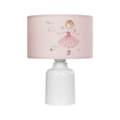 GloboStar® BALLERINA 204-0029 Παιδικό Eπιτραπέζιο Φωτιστικό Πορτατίφ Μονόφωτο 1 x E27 IP20 Πολύχρωμο Ύφασμα με Λευκό Πλαστικό - Μ24 x Π24 x Υ32cm
