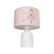 GloboStar® BALLERINA 204-0029 Παιδικό Eπιτραπέζιο Φωτιστικό Πορτατίφ Μονόφωτο 1 x E27 IP20 Πολύχρωμο Ύφασμα με Λευκό Πλαστικό - Μ24 x Π24 x Υ32cm