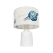 GloboStar® SATURN 204-0030 Παιδικό Eπιτραπέζιο Φωτιστικό Πορτατίφ Μονόφωτο 1 x E27 IP20 Πολύχρωμο Ύφασμα με Λευκό Πλαστικό - Μ24 x Π24 x Υ32cm