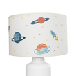GloboStar® SATURN 204-0030 Παιδικό Eπιτραπέζιο Φωτιστικό Πορτατίφ Μονόφωτο 1 x E27 IP20 Πολύχρωμο Ύφασμα με Λευκό Πλαστικό - Μ24 x Π24 x Υ32cm