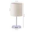 GloboStar® GLOSSY 204-0077 Μοντέρνο Eπιτραπέζιο Φωτιστικό Πορτατίφ Μονόφωτο 1 x E27 IP20 Ασημί Μέταλλο με Μπεζ Ύφασμα - Μ15 x Π15 x Υ39cm