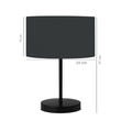 GloboStar® LARA 204-0076 Μοντέρνο Eπιτραπέζιο Φωτιστικό Πορτατίφ Μονόφωτο 1 x E27 IP20 Μαύρο Μέταλλο με Μαύρο Ύφασμα - Μ24 x Π24 x Υ35cm