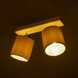 GLOBOSTAR® CUP 203-0059 Vintage Φωτιστικό Οροφής με Ντουί 2 x E27 AC 220-240V IP20 - Λευκό & Μπεζ - Μ42 x Π14 x Υ26cm