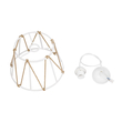 GLOBOSTAR® JUTE 203-0091 Μοντέρνο Κρεμαστό Φωτιστικό Οροφής με Ντουί 1 x E27 AC 220-240V IP20 - Λευκό & Μπεζ - Μ30 x Π30 x Υ23cm