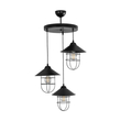 GLOBOSTAR® CAGE 203-0097 Vintage Κρεμαστό Φωτιστικό Οροφής με Ντουί 3 x E27 AC 220-240V IP20 - Μαύρο - Μ45 x Π45 x Υ45cm