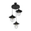 GLOBOSTAR® CAGE 203-0097 Vintage Κρεμαστό Φωτιστικό Οροφής με Ντουί 3 x E27 AC 220-240V IP20 - Μαύρο - Μ45 x Π45 x Υ45cm