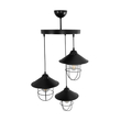 GLOBOSTAR® CAGE 203-0097 Vintage Κρεμαστό Φωτιστικό Οροφής με Ντουί 3 x E27 AC 220-240V IP20 - Μαύρο - Μ45 x Π45 x Υ45cm