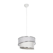 GLOBOSTAR® SONIA 203-0115 Μοντέρνο Κρεμαστό Φωτιστικό Οροφής με Ντουί 1 x E27 AC 220-240V IP20 - Λευκό & Ασημί - Μ30 x Π30 x Υ24cm