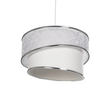 GLOBOSTAR® SONIA 203-0115 Μοντέρνο Κρεμαστό Φωτιστικό Οροφής με Ντουί 1 x E27 AC 220-240V IP20 - Λευκό & Ασημί - Μ30 x Π30 x Υ24cm