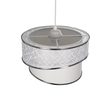 GLOBOSTAR® SONIA 203-0115 Μοντέρνο Κρεμαστό Φωτιστικό Οροφής με Ντουί 1 x E27 AC 220-240V IP20 - Λευκό & Ασημί - Μ30 x Π30 x Υ24cm