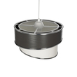 GLOBOSTAR® SONIA 203-0116 Μοντέρνο Κρεμαστό Φωτιστικό Οροφής με Ντουί 1 x E27 AC 220-240V IP20 - Γκρι & Λευκό - Μ30 x Π30 x Υ24cm