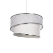 GLOBOSTAR® SONIA 203-0115 Μοντέρνο Κρεμαστό Φωτιστικό Οροφής με Ντουί 1 x E27 AC 220-240V IP20 - Λευκό & Ασημί - Μ30 x Π30 x Υ24cm