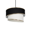 GLOBOSTAR® SONIA 203-0120 Μοντέρνο Κρεμαστό Φωτιστικό Οροφής με Ντουί 1 x E27 AC 220-240V IP20 - Μαύρο & Λευκό - Μ30 x Π30 x Υ24cm