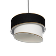 GLOBOSTAR® SONIA 203-0120 Μοντέρνο Κρεμαστό Φωτιστικό Οροφής με Ντουί 1 x E27 AC 220-240V IP20 - Μαύρο & Λευκό - Μ30 x Π30 x Υ24cm