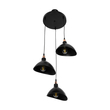 GLOBOSTAR® RIVE 203-0144 Μοντέρνο Κρεμαστό Φωτιστικό Οροφής με Ντουί 3 x E27 AC 220-240V IP20 - Μάυρο & Χάλκινο - Μ40 x Π40 x Υ65cm