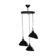 GLOBOSTAR® RIVE 203-0144 Μοντέρνο Κρεμαστό Φωτιστικό Οροφής με Ντουί 3 x E27 AC 220-240V IP20 - Μάυρο & Χάλκινο - Μ40 x Π40 x Υ65cm