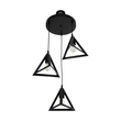 GLOBOSTAR® TRIANGLE 203-0160 Μοντέρνο Κρεμαστό Φωτιστικό Οροφής με Ντουί 3 x E27 AC 220-240V IP20 - Μάυρο - Μ67 x Π67 x Υ50cm
