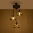 GLOBOSTAR® TRIANGLE 203-0162 Μοντέρνο Κρεμαστό Φωτιστικό Οροφής με Ντουί 3 x E27 AC 220-240V IP20 - Μάυρο & Χάλκινο - Μ67 x Π67 x Υ50cm