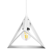 GLOBOSTAR® TRIANGLE 203-0163 Μοντέρνο Κρεμαστό Φωτιστικό Οροφής με Ντουί 1 x E27 AC 220-240V IP20 - Λευκό - Μ24 x Π24 x Υ22cm