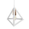 GLOBOSTAR® TRIANGLE 203-0165 Μοντέρνο Κρεμαστό Φωτιστικό Οροφής με Ντουί 1 x E27 AC 220-240V IP20 - Λευκό & Χάλκινο - Μ24 x Π24 x Υ22cm