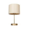GloboStar® WIZ 203-0180 Μοντέρνο Επιτραπέζιο Φωτιστικό Πορτατίφ Μονόφωτο 1 x E27 IP20 Χρυσο Μέταλλο με Μπεζ Ύφασμα - Μ22 x Π22 x Υ36.5cm