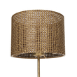 GloboStar® WIZ 203-0181 Μοντέρνο Επιτραπέζιο Φωτιστικό Πορτατίφ Μονόφωτο 1 x E27 IP20 Χρυσο Μέταλλο με Καφέ & Μπεζ Διάτρητο Ύφασμα - Μ22 x Π22 x Υ36.5cm