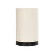 GloboStar® CYLINDER 203-0183 Μοντέρνο Επιτραπέζιο Φωτιστικό Πορτατίφ Μονόφωτο 1 x E27 IP20 Μαύρο Πλαστικό με Μπεζ Υφασμα - Μ14 x Π14 x Υ22cm