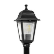 GloboStar® SOLME 203-0212 Vintage Επιδαπέδιο Φωτιστικό Κολωνάκι Κήπου Μονόφωτο 1 x E27 IP44 Μαύρο & Διάφανο Πλαστικό - Μ22 x Π22 x Υ100cm
