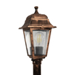 GloboStar® SOLME 203-0217 Vintage Επιδαπέδιο Φωτιστικό Κολωνάκι Κήπου Μονόφωτο 1 x E27 IP44 Χάλκινο & Διάφανο Πλαστικό - Μ22 x Π22 x Υ100cm