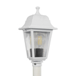 GloboStar® SOLME 203-0222 Vintage Επιδαπέδιο Φωτιστικό Κολωνάκι Κήπου Μονόφωτο 1 x E27 IP44 Λευκό & Διάφανο Πλαστικό - Μ22 x Π22 x Υ100cm