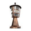 GloboStar® ZARDIN 203-0225 Vintage Επιδαπέδιο Φωτιστικό Φαναράκι Μονόφωτο 1 x E27 IP44 Χάλκινο & Διάφανο Πλαστικό - Μ17 x Π17 x Υ35cm